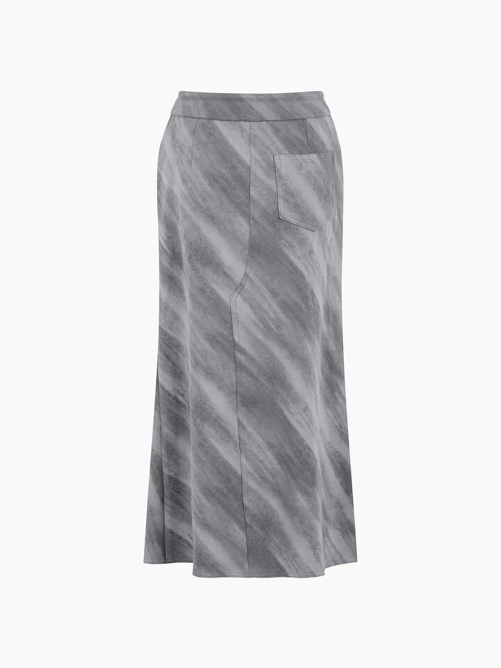 Marl gray sporty chic skirt - sisley k longuette skirts - Dark Gray | Sisley K image number 2